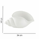 Enfeite Decorativo "concha" Em Poliresina Off White 17x34 Cm