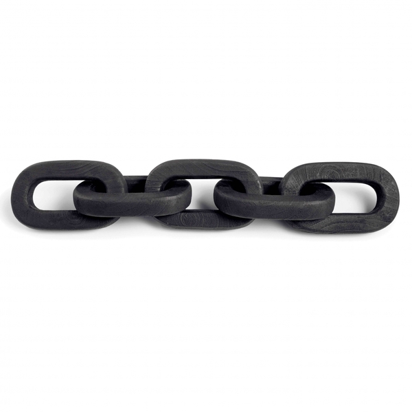 Enfeite Decorativo Corrente Elo Em Poliresina Preto 8 5x52 Cm