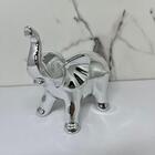 Enfeite Decorativo Elefante Prata De Cerâmica Trabalhado