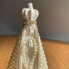 Enfeite Decorativo Imagem Santa Nossa Senhora Com Pérola Dour