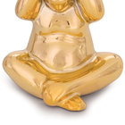 Enfeite Decorativo Macaco Não Ouço Cerâmica Dourado 12 5 Cm M