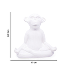 Enfeite Decorativo Macaco Yoga Meditação Cerâmica Branco 17 C