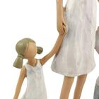 Enfeite Decorativo Mãe E Filhos Em Resina 24cm Branco Mabruk