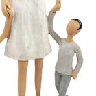 Enfeite Decorativo Mãe E Filhos Em Resina 24cm Branco Mabruk