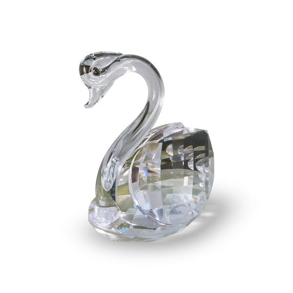 Enfeite Decorativo Ornamento Estatueta Cisne De Vidro Cristal