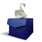 Enfeite Decorativo Ornamento Estatueta Cisne De Vidro Cristal