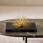 Enfeite Decorativo Ourico Em Metal Dourado 12x26 Cm - Indo De