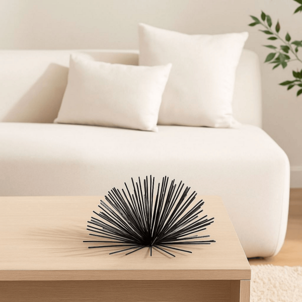 Enfeite Decorativo Ouriço Em Metal Preto 20cm M02 - D'rossi