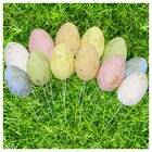 Enfeite Decorativo Ovo De Páscoa 12 Unidades Com Haste