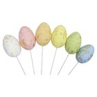 Enfeite Decorativo Ovo De Páscoa 12 Unidades Com Haste