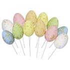 Enfeite Decorativo Ovo De Páscoa 18 Unidades Com Haste