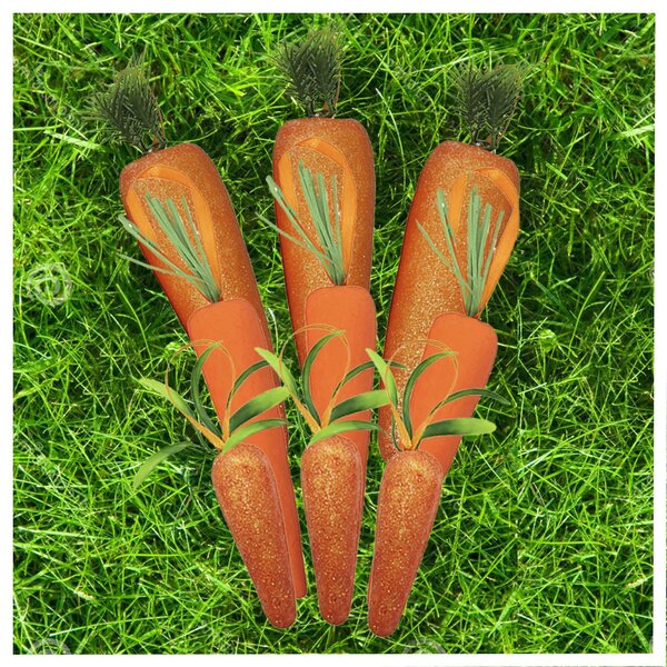 Enfeite Decorativo Páscoa 11 Cenouras Pendentes Isopor