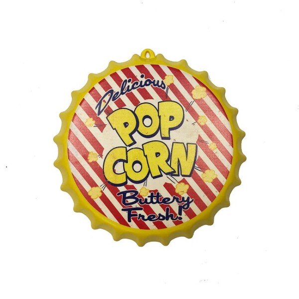 Enfeite Decorativo Tampa Popcorn Cor Amarelo Plástico 27x27
