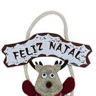 Enfeite Decorativos De Natal Com Placa Rena - Casambiente