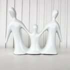 Enfeite Escultura Família De Cerâmica Decor Na Cor Branca