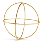 Enfeite Esfera Forma Geométrica Vazada Em Metal Dourado 24 Cm