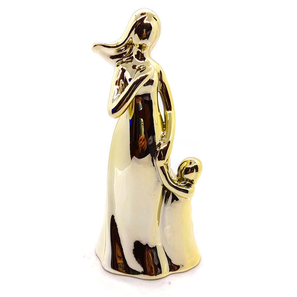 Enfeite Estátua Mãe Grávida Com Bebê Porcelana Amor De Mãe