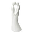Enfeite Estatueta Casal Mãos Dadas Cor Branco Brilho