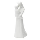 Enfeite Estatueta Mãe E Bebê Cor Branco Brilho 17cm