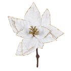 Enfeite Flor Plástico Branco 20x20x20cm Cromus