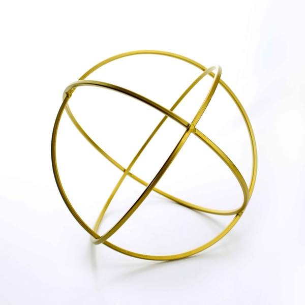 Enfeite Geométrico Circular Em Metal Dourado 18 Cm - D'rossi