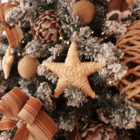 Enfeite Guirlanda Fibra Marrom 40x40x9cm Cromus