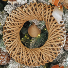 Enfeite Guirlanda Fibra Marrom 40x40x9cm Cromus