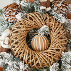 Enfeite Guirlanda Fibra Marrom 30x30x8cm Cromus