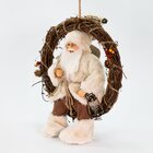 Enfeite Guirlanda Natalina Papai Noel Pendente De Porta 33cm