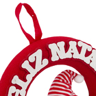 Enfeite Guirlanda Tecido Vermelho 30x30x8cm Cromus