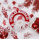 Enfeite Guirlanda Tecido Vermelho 30x30x8cm Cromus