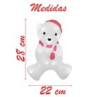 Enfeite Iluminado Natal Urso Polar Natalino Led Acrílico 28cm