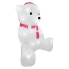 Enfeite Iluminado Natal Urso Polar Natalino Led Acrílico 28cm