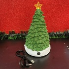 Enfeite Luxo Arvore Luz Trenzinho E Som Giratório Resina