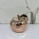 Enfeite Maçã Fruta Rose Gold De Cerâmica Decorativa
