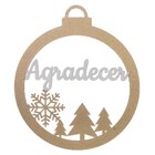 Enfeite Natal Agradecer Em Mdf Com Duas Unidades Dourado Com