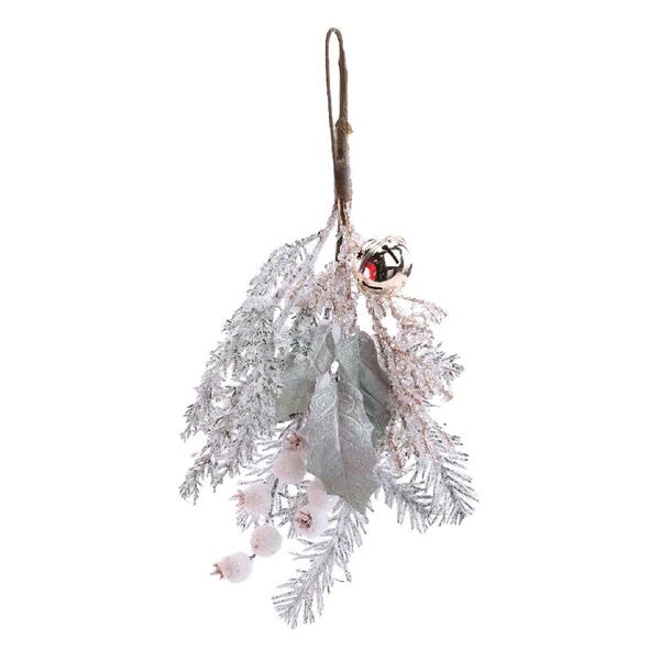 Enfeite Natal Folhas Verdes/frutas 40x20x4cm 1103216