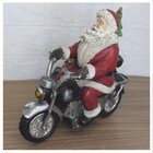 Enfeite Natal Musical Papai Noel Motoqueiro Com Led 30cm