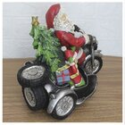 Enfeite Natal Musical Papai Noel Motoqueiro Com Led 30cm