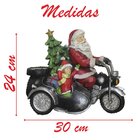 Enfeite Natal Musical Papai Noel Motoqueiro Com Led 30cm