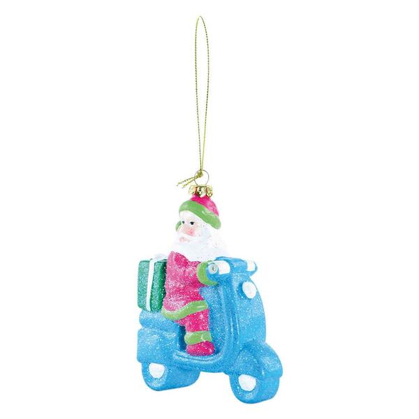 Enfeite Natal Noel Em Moto Azul 1un 13x10x3cm 1106845