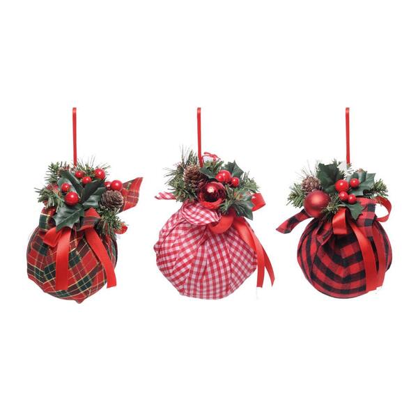 Enfeite Natal Pendurar Xadrez 15x10x10cm C/3 1021100