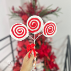 Enfeite Natal Pirulito Com 3 Und Vermelho 20cm