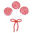 Enfeite Natal Pirulito Com 3 Und Vermelho 20cm