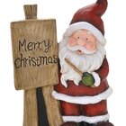 Enfeite Natalino Quadro Papai Noel Porcelana Estatueta 44cm