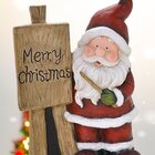 Enfeite Natalino Quadro Papai Noel Porcelana Estatueta 44cm