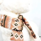 Enfeite Natalino Rena De Pelúcia Luxo Com Cachecol Rosê 33cm