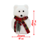 Enfeite Natalino Ursinho Polar Com Cachecol Xadrez 17 Cm