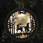 Enfeite Papai Noel Natal Luminária Pendente Em Madeira 13cm