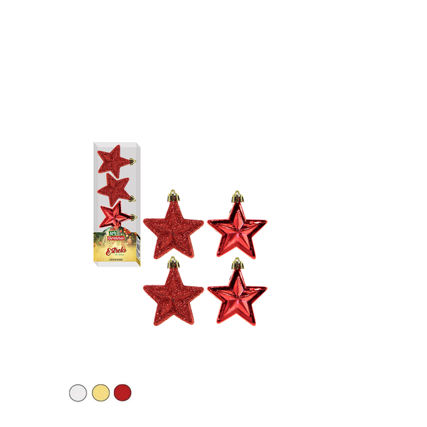 Enfeite Para Árvore De Natal Estrela Prata 4 Un